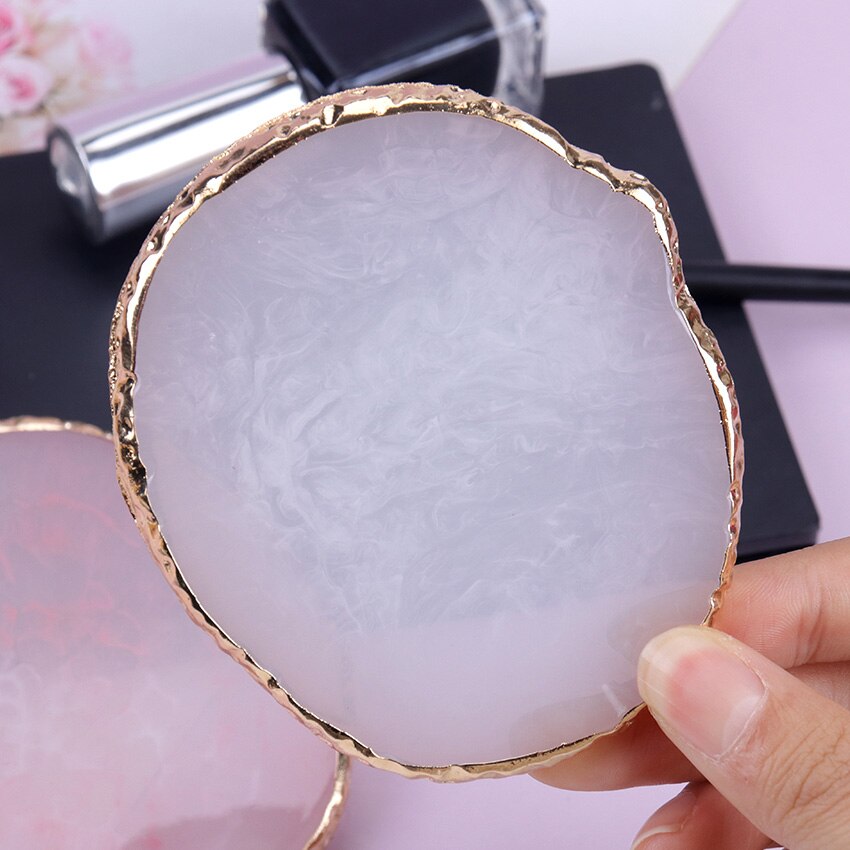 1PC Round Resin Agate Stone Nail Color Palette Art Nails Gel Polish Pallet Mixing Drawing Paint Plate Manicure Display Shelf