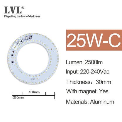 LED Panel Light 7W 10W 18W 25W 40W No Flicker AC 220V 230V for Ceiling Light Source Square Round Panel Light