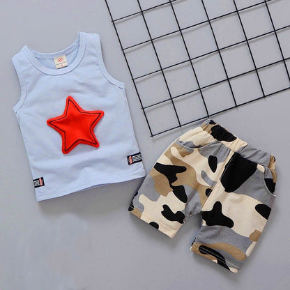 1 set kids boys Summer outfits 1-3 years boys Toddler kids baby boys outfits cotton Tee+Shorts Pants clothes Set cool cartoon
