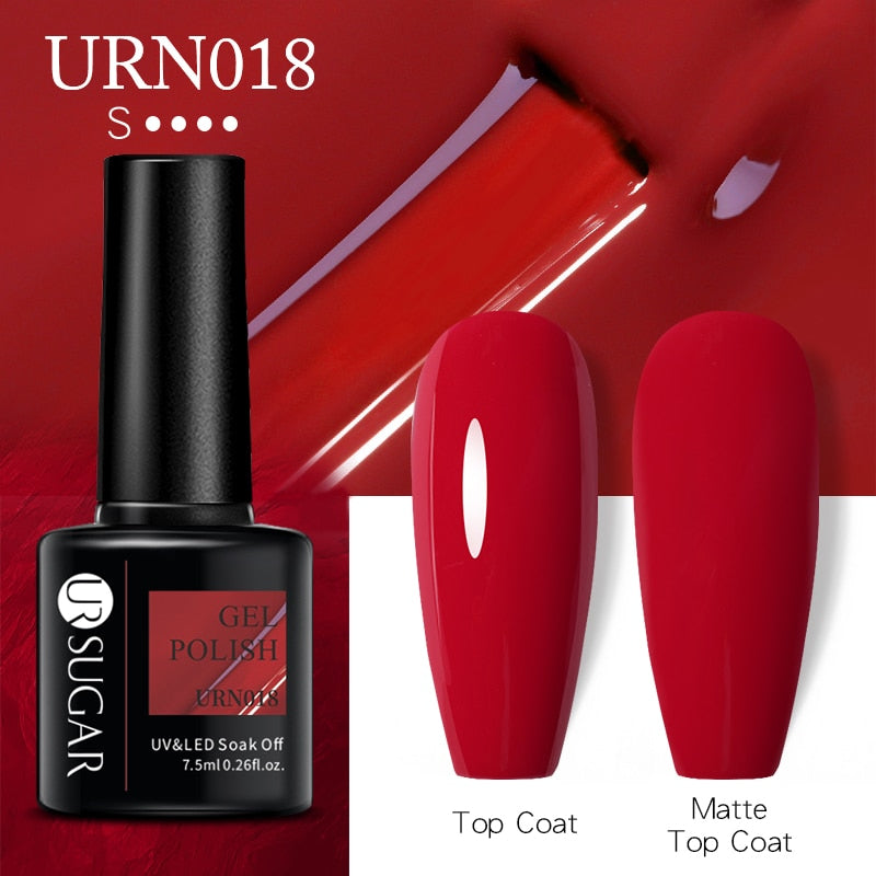 UR SUGAR 7.5ml Autumn Red Series Nail Gel Polish Gel Paint Nail Art Semi Permanent Nail Art Manicure Soak Off LED UV Nail Gel