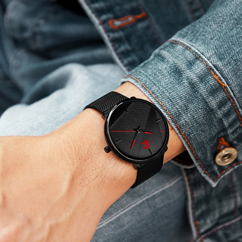 reloj hombre Watches Mens 2023 Minimalist Men&#39;s Fashion Ultra-thin Watch Simple Men Business Quartz Wristwatch relogio masculino