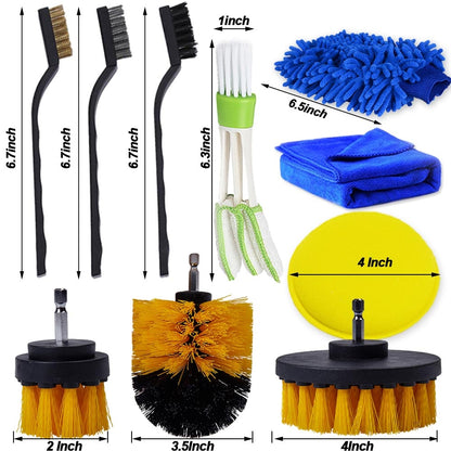 Detailing Brush Set Car Cleaning Brushes Power Scrubber Drill Brush For Car Leather Air Vents Rim Cleaning Dirt Dust Clean Tools