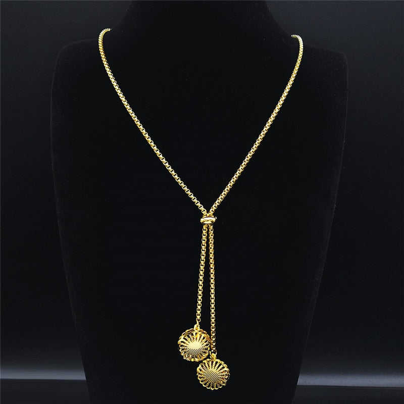 Fashion Bee Stainless Steel Long Necklace for Women Gold Color Statement Necklace Jewelry colgantes mujer moda N1376S03