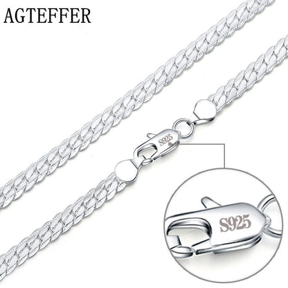 8 Inch 18K Gold Bracelet 5MM Sideways Chain Bracelet For Woman Men Fashion Wedding Engagement 925 Sterling Silver Jewelry Gifts