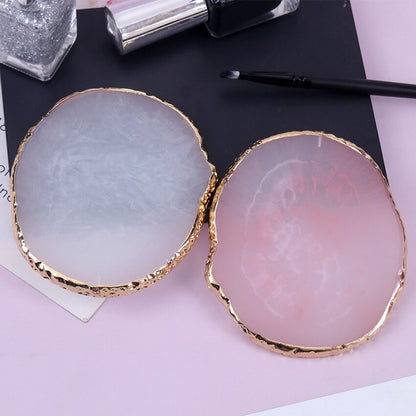 1PC Round Resin Agate Stone Nail Color Palette Art Nails Gel Polish Pallet Mixing Drawing Paint Plate Manicure Display Shelf