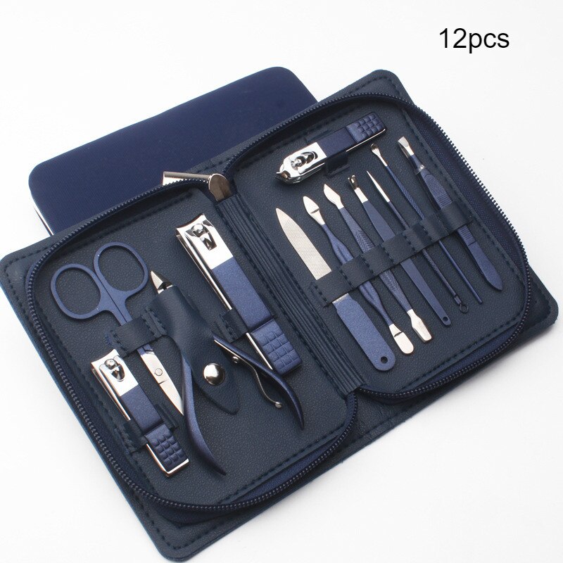 7-18pcs Stainless Steel Nail Clipper Kit Manicure Tools Fingertip Set Foot Scissors Nail Cutter Cuticle Scissors Pedicure Tool