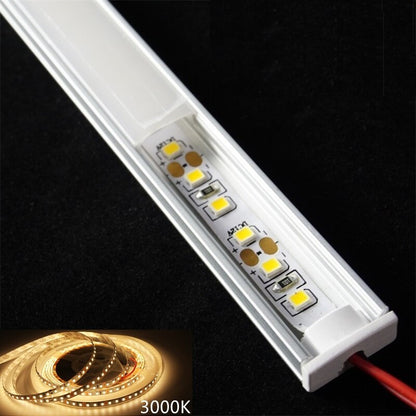 12VDC 50cm 20inch Cabinet Bar Light 2835 60/120/240 Led Flat U Low Profile Spotless Diffusion Adhesive Aluminium Hard Strip