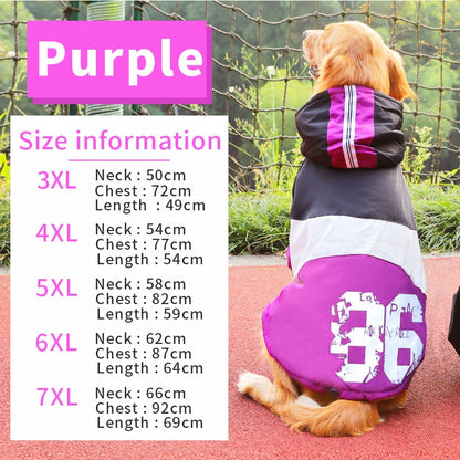 HOOPET Big Dog clothes Large Dog Coat Purple Warm Cotton-padded Two Feet Clothes Thicken Hoodie coat jacket Dog Clothes