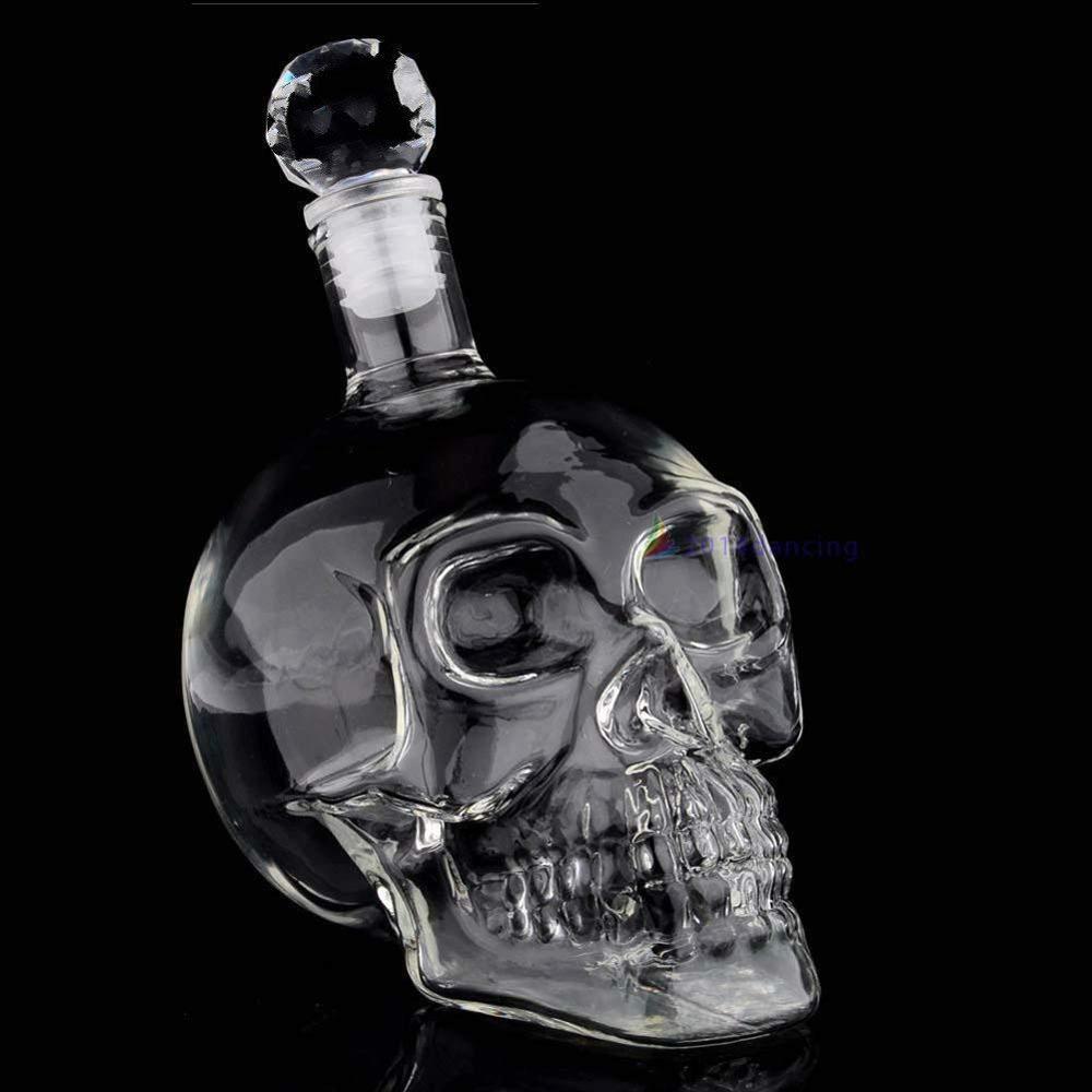 Creative skull glass whisky vodka wine crystal bottle spirits cups transparent wine drinking cups bar home shot glasses set