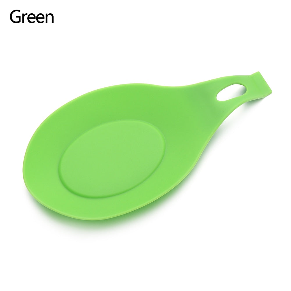 1Pc Silicone Insulation Spoon Shelf Heat Resistant Placemat Drink Glass Coaster Tray Spoon Pad Eat Mat Pot Holder Kitchen Tool