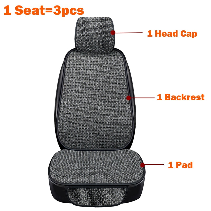 New Flax Car Seat Cover Protector Linen Front Rear Back Cushion Protection Pad Mat Backrest for Auto Interior Truck Suv Van