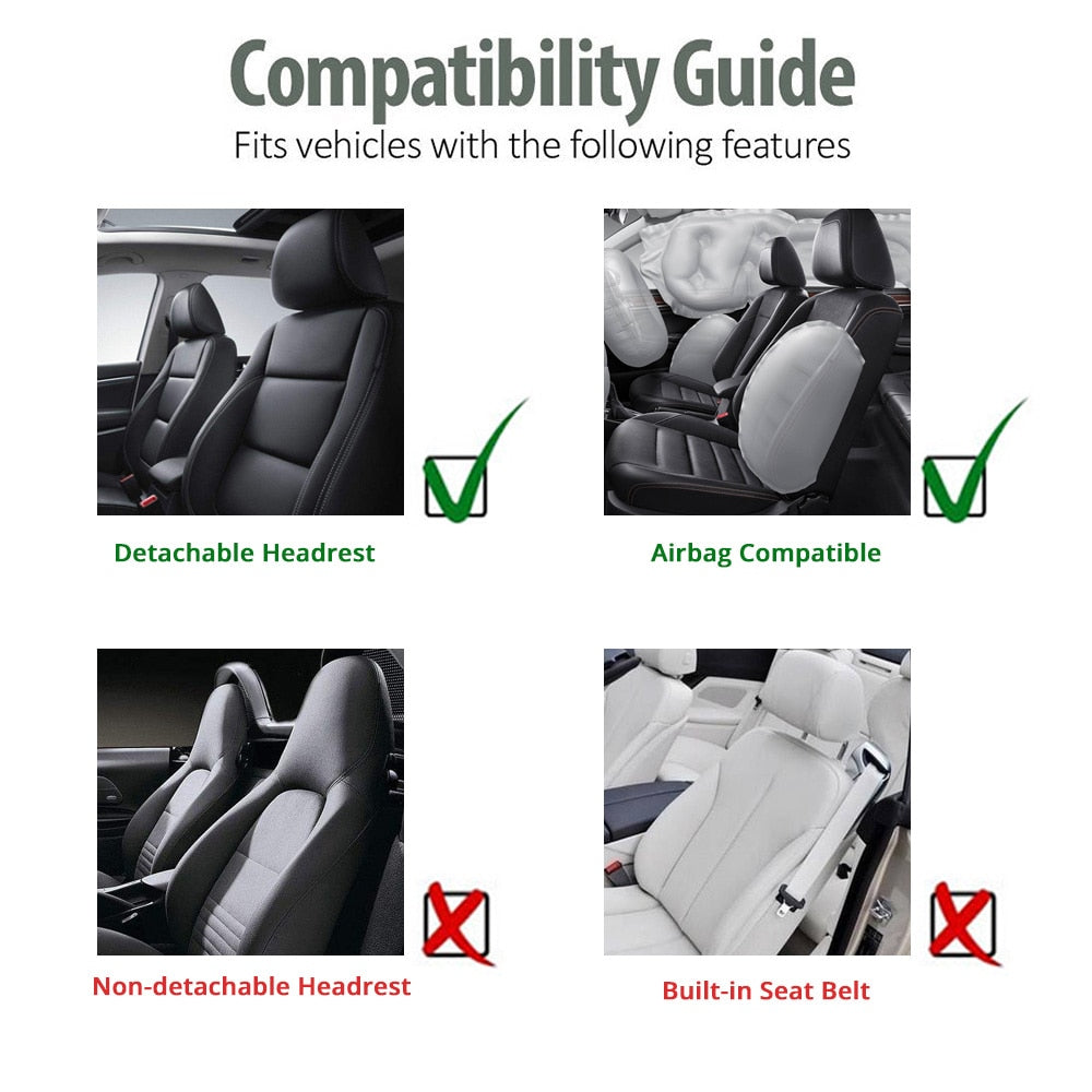 AUTOYOUTH Front Car Seat Covers Airbag Compatible Universal Fit Most Car SUV Car Accessories Car Seat Cover for Toyota 3 color