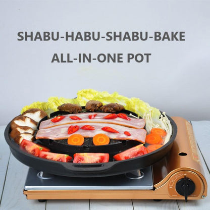 Non Stick Aluminum Alloy Round BBQ Grill Pans Hotpot Smokeless Electric Barbecue Grill Hotpot Korean Shabu Kitchen Cooking Tools