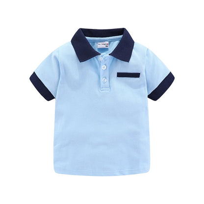 Mudkingdom Fashion Boys Polo Shirts Solid Cotton Car Lapel Short Sleeve Little Boy Clothes Casual Toddler Summer Tops Kids Wear