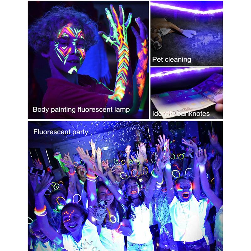 SumTang UV Led Strip 12V UVA Light 395-405nm SMD2835 60LEDs/m Ultraviolet Ray LED Diode Ribbon Purple Tape Lamp for Party