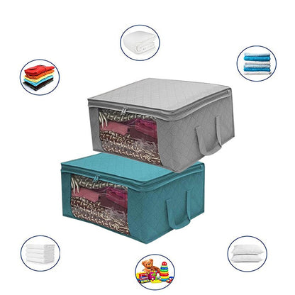 Quilt Storage Bag With Lid,Foldable Dust-Proof Storage Box,Large-Capacity Storage Bag For Clothes,Closet And Under-Bed Storage