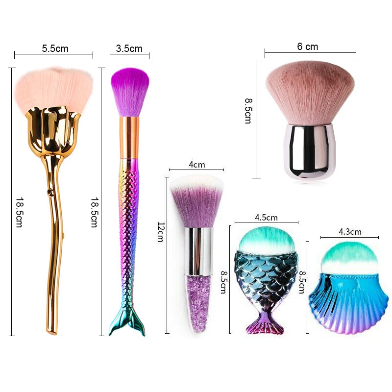 Nail art Pinsel Entfernen Nagel Staub Pinsel Acryl UV Gel Polieren Pulver Reinigung Werkzeug Schönheit Make-Up Pinsel Maniküre Zubehör