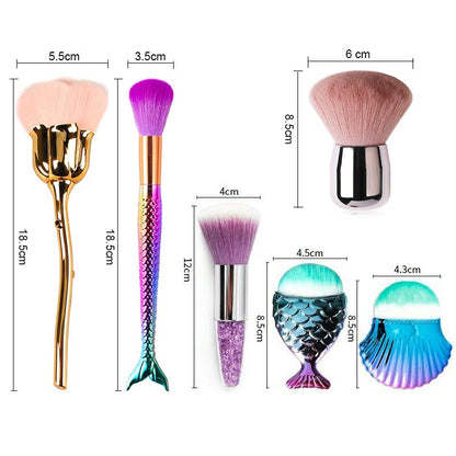 Nail art Pinsel Entfernen Nagel Staub Pinsel Acryl UV Gel Polieren Pulver Reinigung Werkzeug Schönheit Make-Up Pinsel Maniküre Zubehör