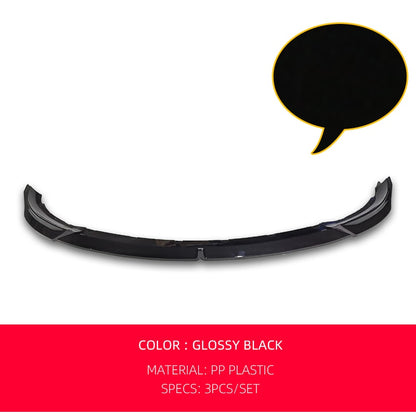 New Car Front Bumper Lip Spoiler Chin Splitter For Tesla Model 3 2019 20 21 Black Carbon PP Material 3Pcs/Set Tuning Accessories