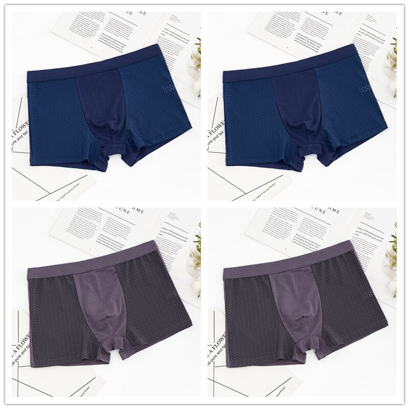 4pcs/lot Men&#39;s Panties Underwear Boxers Male Shorts Underpants Slip Man Sexy Pouch Classic Trunks Summer 4xl 5xl 6xl 7xl 8xl