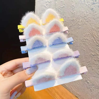 New Plush Cat Ears Hairpins Girls Cute Hair Clips Hair Accessories Women Sweet Barrettes Kids Fashion Ornaments Gift