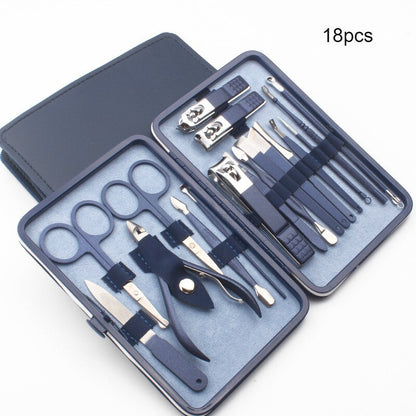 7-18pcs Stainless Steel Nail Clipper Kit Manicure Tools Fingertip Set Foot Scissors Nail Cutter Cuticle Scissors Pedicure Tool