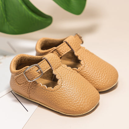 KIDSUN Newborn Baby Shoes Stripe PU Leather Boy Girl Shoes  Toddler Rubber Sole Anti-slip First Walkers Infant Moccasins