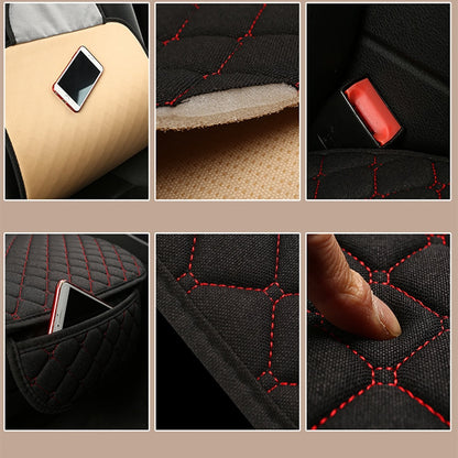 Linen Car Seat Cover Protector Summer Front or Rear Seat Back Cushion Pad Mat Backrest Universal for Auto Interior Truck Suv Van