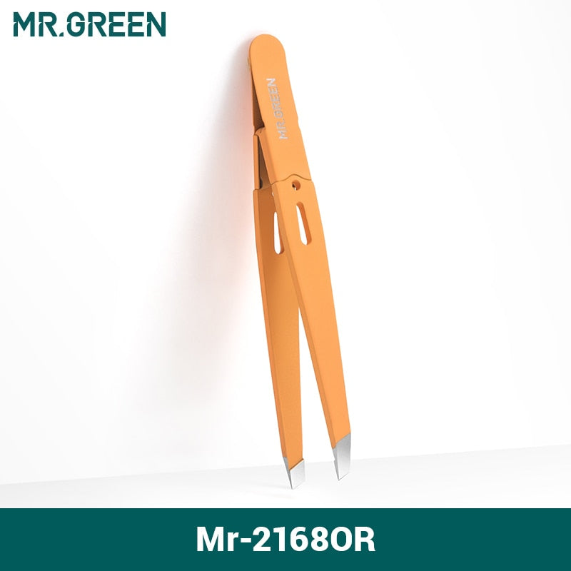 MR.GREEN  Eyebrow Tweezer Colorful Hair Beauty Fine Hairs Puller Stainless Steel Slanted Eye Brow Clips Removal Makeup Tools