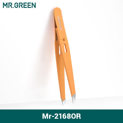 MR.GREEN  Eyebrow Tweezer Colorful Hair Beauty Fine Hairs Puller Stainless Steel Slanted Eye Brow Clips Removal Makeup Tools