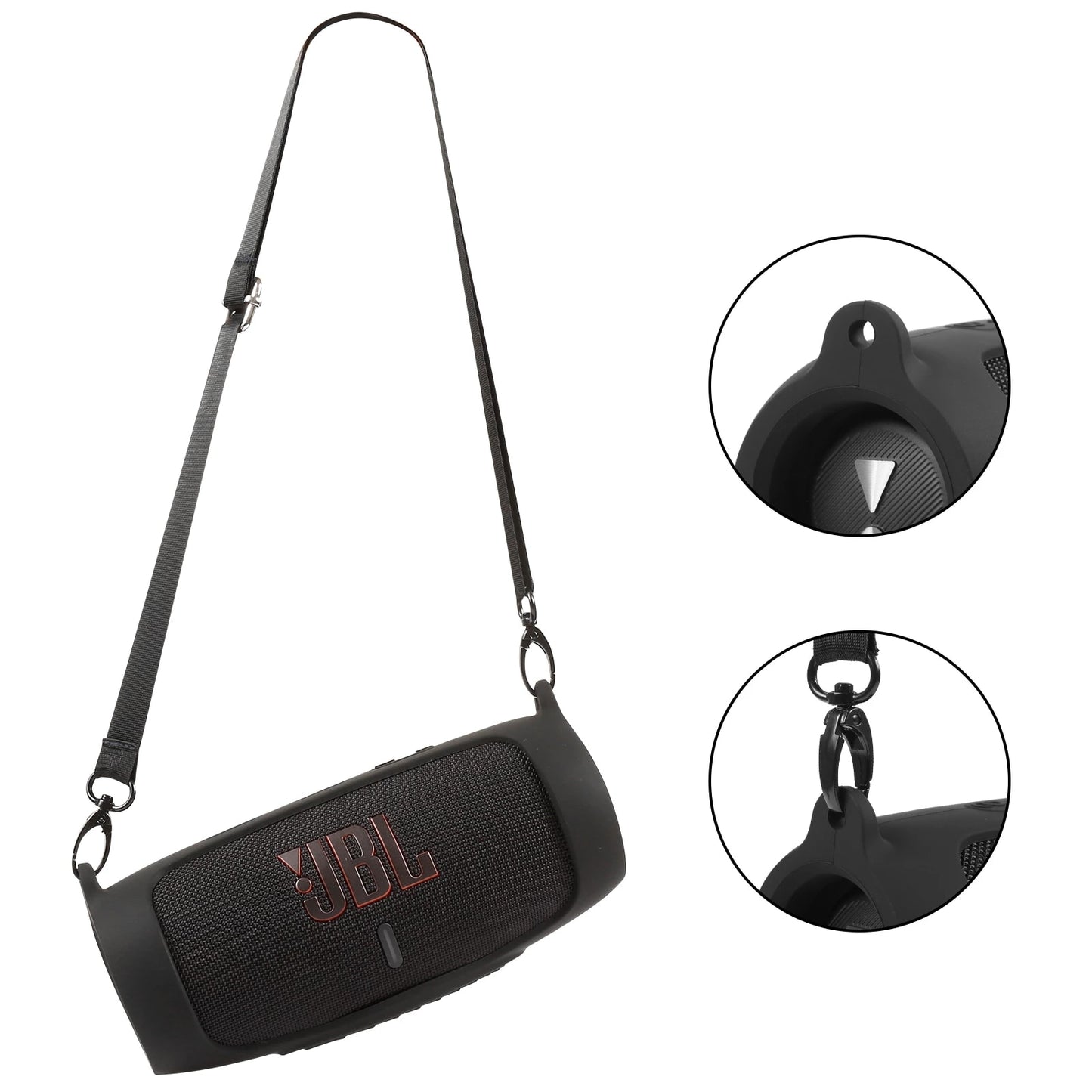 New Bluetooth Speaker Case Soft Silicone Cover Skin With Strap Carabiner for JBL Charge 5 Wireless Bluetooth Speaker Bag