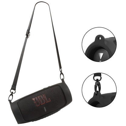 New Bluetooth Speaker Case Soft Silicone Cover Skin With Strap Carabiner for JBL Charge 5 Wireless Bluetooth Speaker Bag