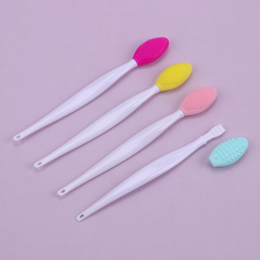 1PC Beauty Skin Care Wash Face Silicone Brush Exfoliating Nose Clean Blackhead Removal Brushes Tools With Replacement Head