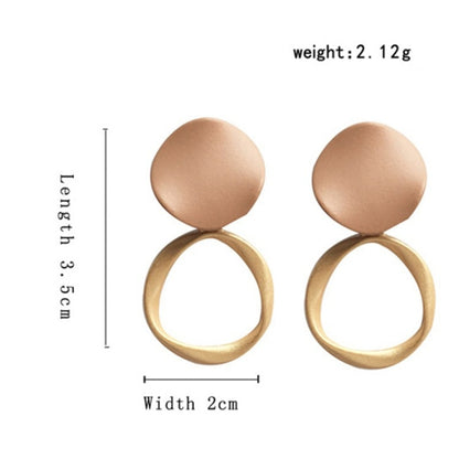 Autumn Winter New Brown Earrings Vintage Matte drop Earrings for women Metal Fashion Statement Dangle Earring 2021 Trend Jewelry