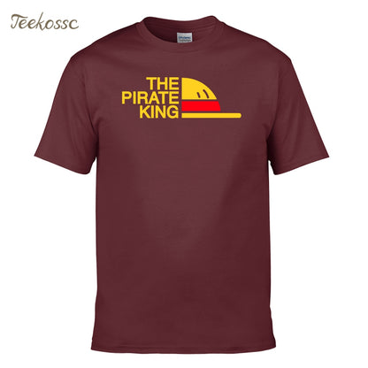 New Brand  T-Shirt Men The Pirate King T Shirt Mens Luffy Tshirt Summer Tees Japanese Anime Cotton Short Sleeve Men&#39;s