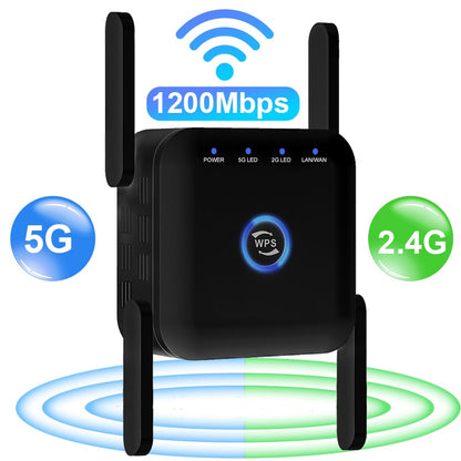 5g Wifi Repeater Wifi Amplifier 1200mbps Wi fi Signal Network Extender Long Range 5ghz Booster Increases 5 ghz Wireless Wi-fi