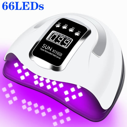 Powerful 66LEDs UV LED Lamp For Nails Gel Polish Drying Nail Lamp With Smart Sensor Manicure Machine Nail Art Salon Equipment