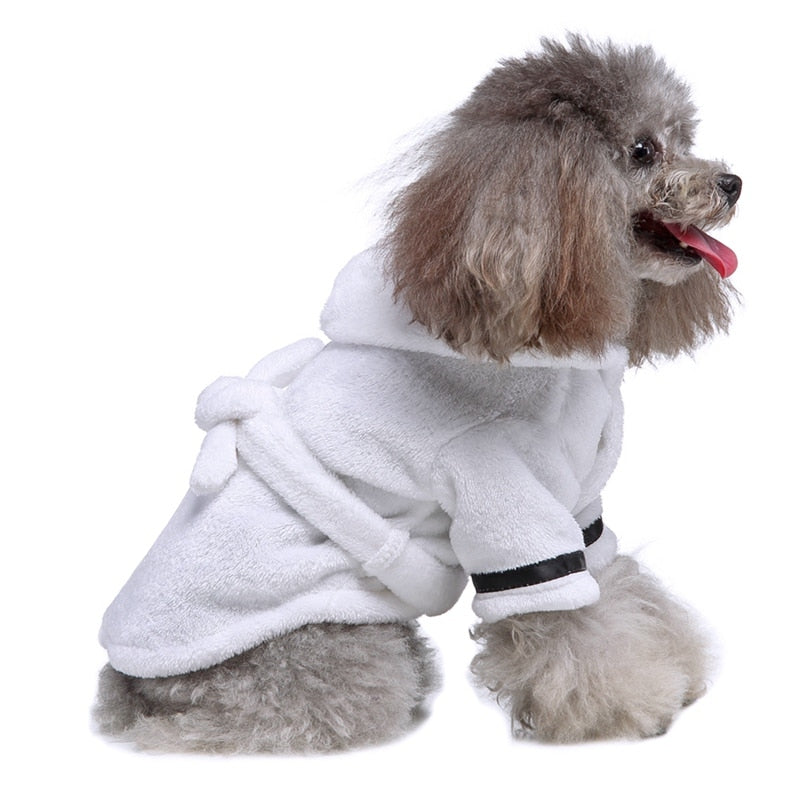 Pet Dog Bathrobe Dog Pajamas Sleeping Clothes Soft Pet Bath Drying Towel Clothes for for Puppy Dogs Cats Pet Accessories