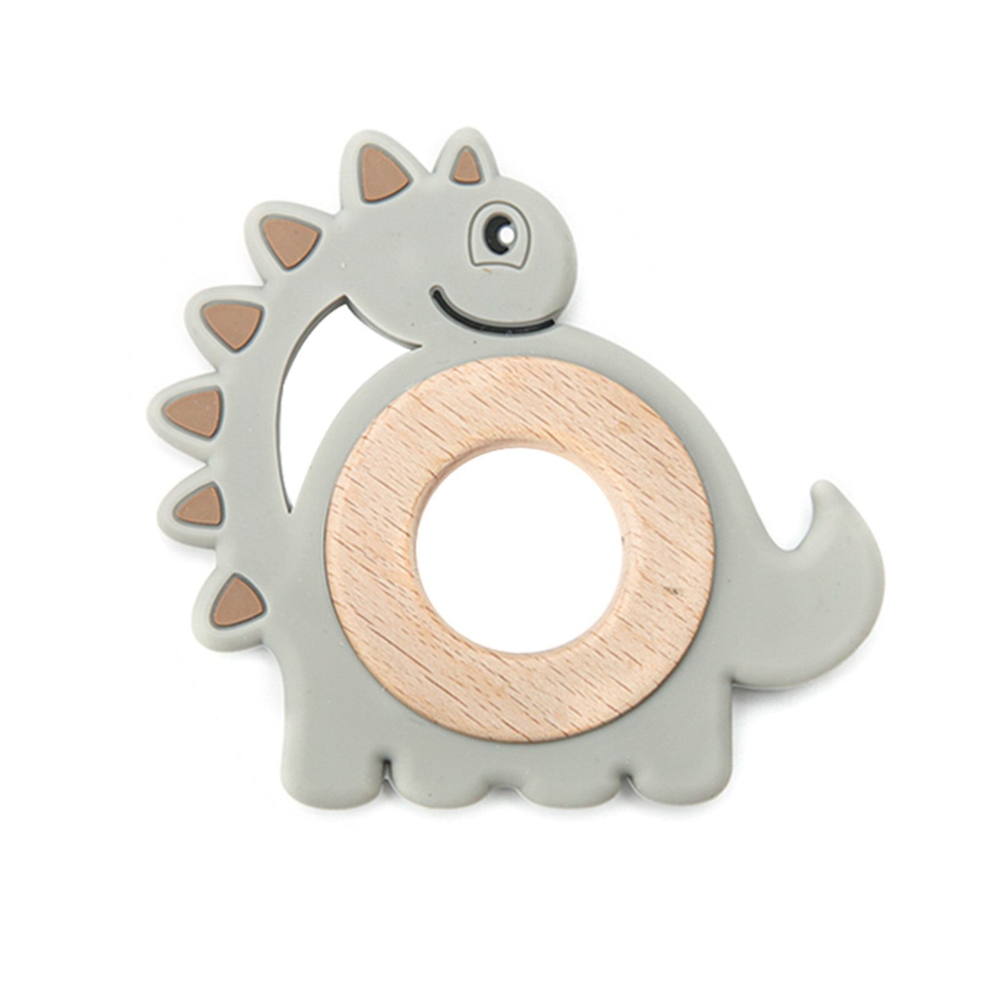 Let&#39;s Make Dinosaur Silicone Wood Ring Teether Cute Animal Nursing Pendant Accessories Teething Toys Chew Toy Teether For Teeth