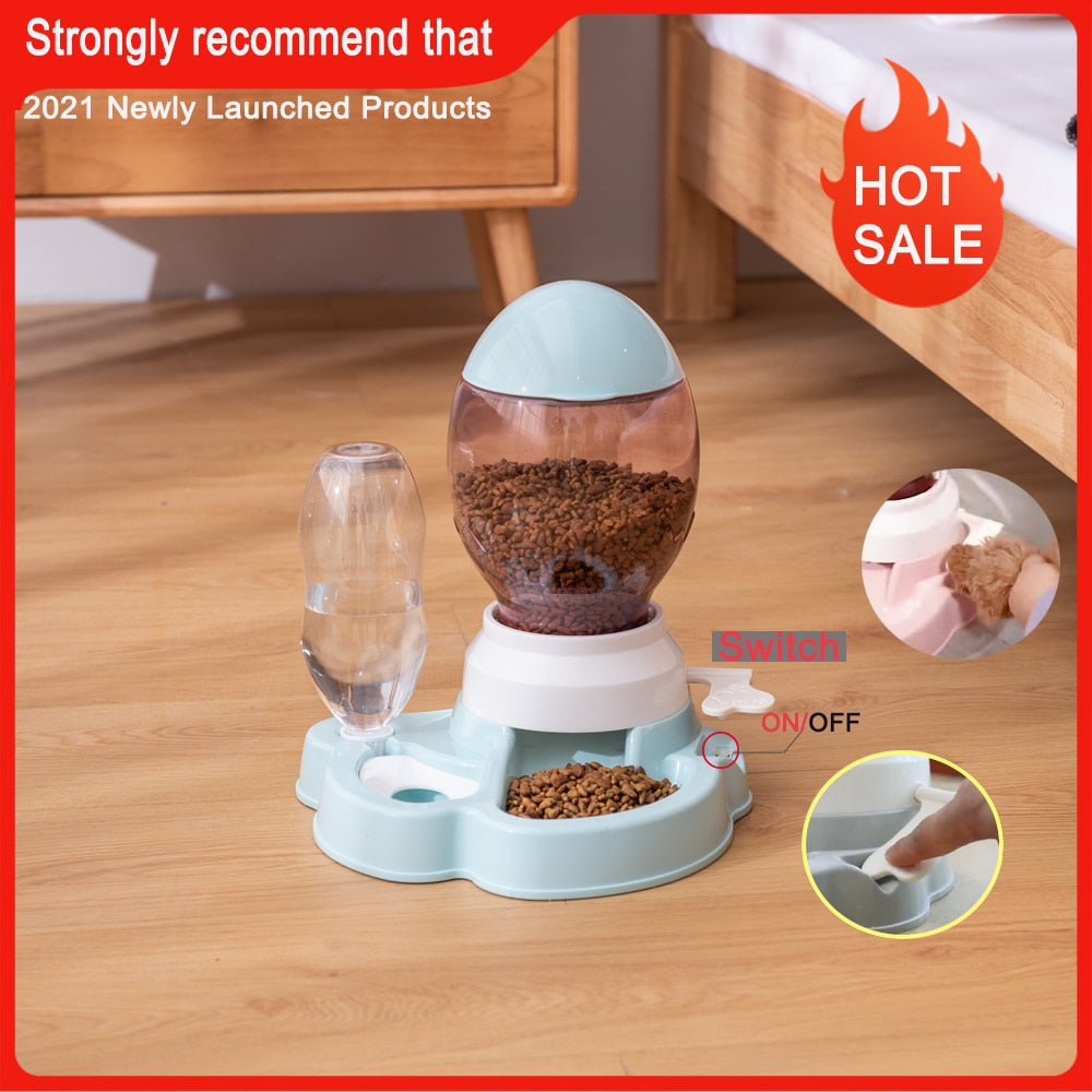 SHUANGMAO Pet Cat Bowl 2.2L Food Bowls Dog for Cats Automatic Drinking 528ml Puppy Feeder Fountain Large Capacity Waterer Kitten