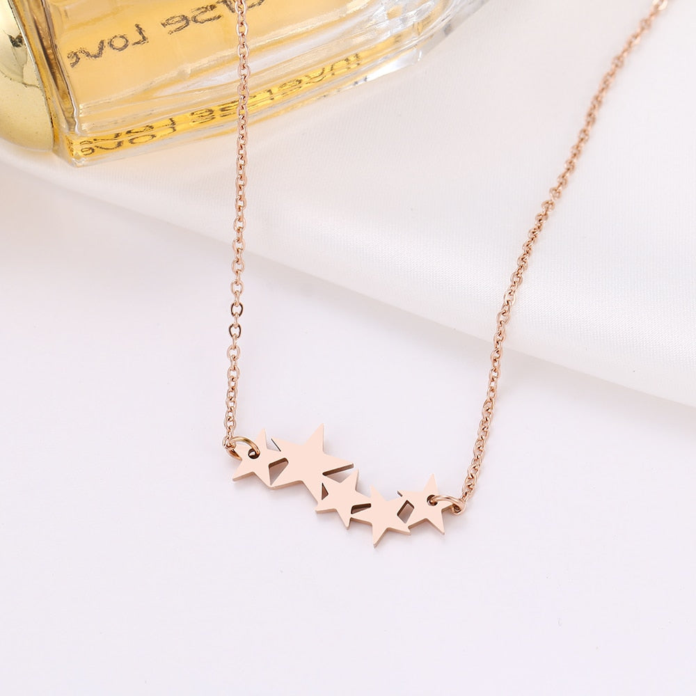 DOTIFI Stainless Steel Necklace For Women Lover&#39;s Gold/Rose Gold Color Pentacle Pentagram Pendant Necklace Engagement Jewelry