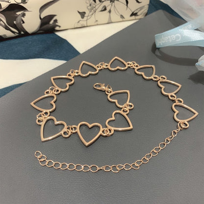 New Hollow Korean Sweet Love Heart Choker Necklace Statement Girlfriend Gift Cute Bicolor Necklace Jewelry Collier Femme 2022