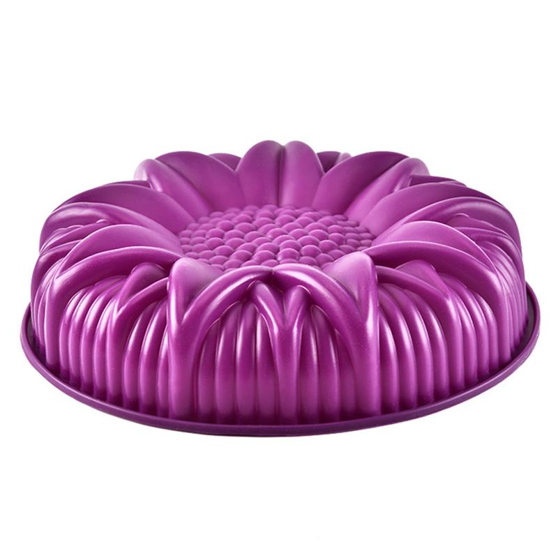 10 Inch Round Sunflower Silicone Birthday Cake Baking Pans Handmade Bread Loaf Pizza Toast Tray Silicone Cake Baking Molds