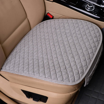 Flax Car Seat Cover Front Rear Linen Fabric Cushion Breathable Protector Mat Pad Universal Auto Interior Styling Truck SUV Van