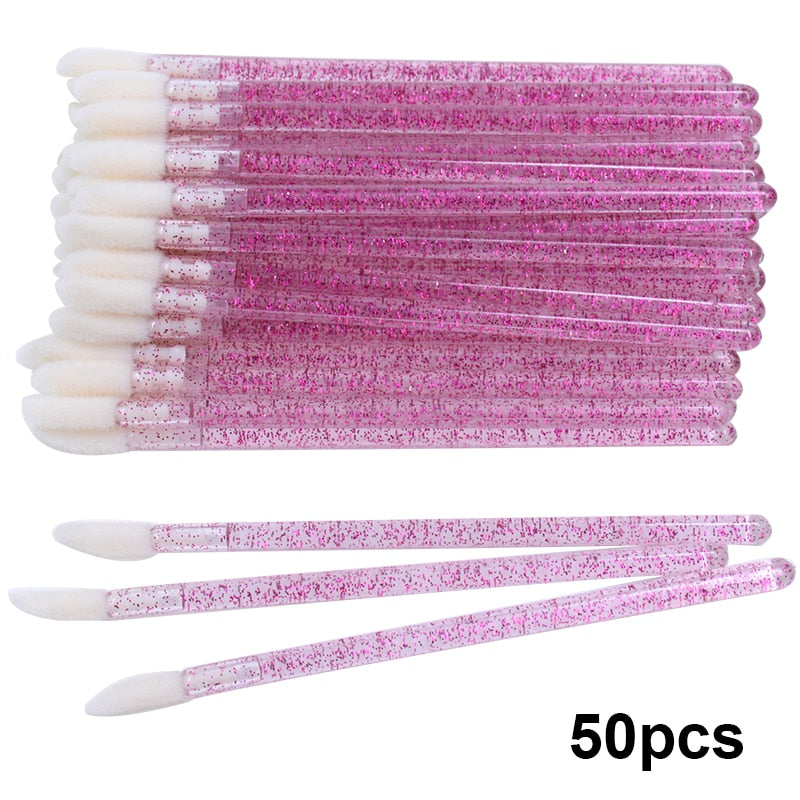 Kekelash 50pcs Diposable Lip Brush Makeup Mascara Wands Lipstick Micro Brushes Applicators Cleaner