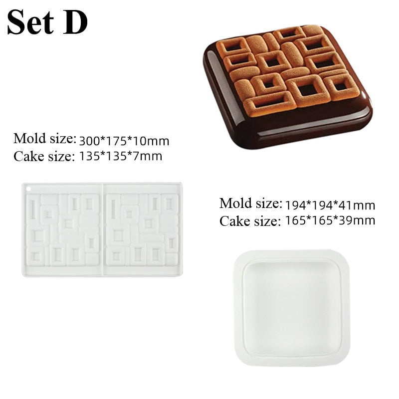SHENHONG Non-Stick Silicone Cake Molds Mousse Bakeware Set Party Dessert Baking Moulds Pastry Decorating Tools Kitchen Utensil