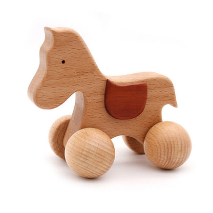 Organic Baby Teething Product Beech Wooden Rattle Car Teether DIY Wood Teether Pendent Eco-Friendly Safe Baby Teething Chew Toys