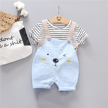 Lawadka Baby Boy Clothing Sets Infants Newborn Boy Clothes Shorts Sleeve Tops Overalls 2Pcs Outfits Summer Cartoon Clothing 2020