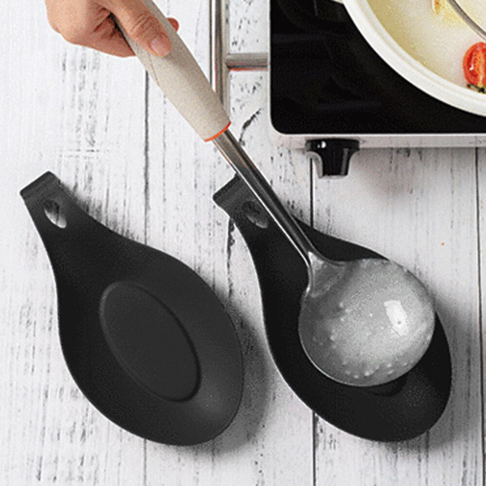 1Pc Silicone Insulation Spoon Shelf Heat Resistant Placemat Drink Glass Coaster Tray Spoon Pad Eat Mat Pot Holder Kitchen Tool