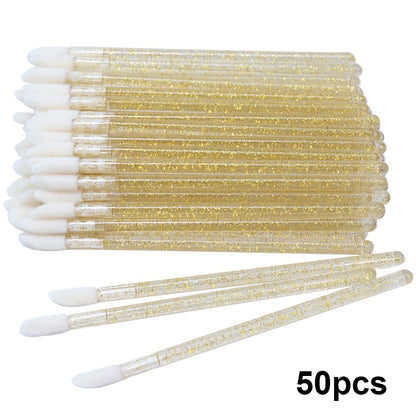 Kekelash 50pcs Diposable Lip Brush Makeup Mascara Wands Lipstick Micro Brushes Applicators Cleaner